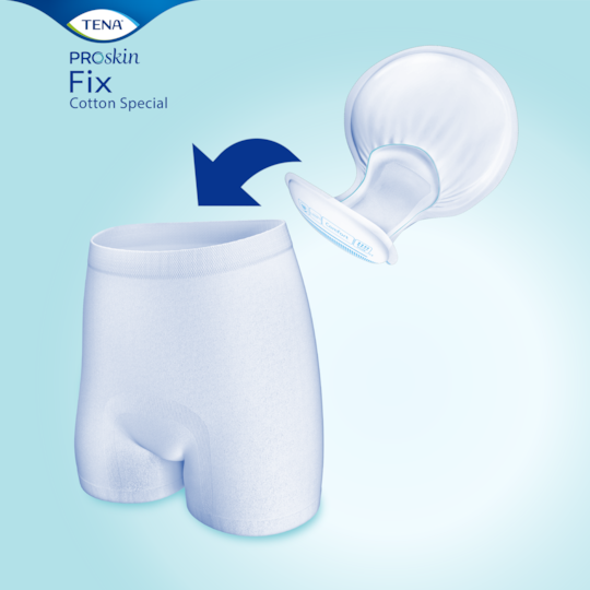 À utiliser avec les serviettes d’incontinence de forme anatomique comme les TENA Comfort