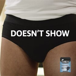 TENA Men Protective shield does not show  and are almost invisible in your boxers