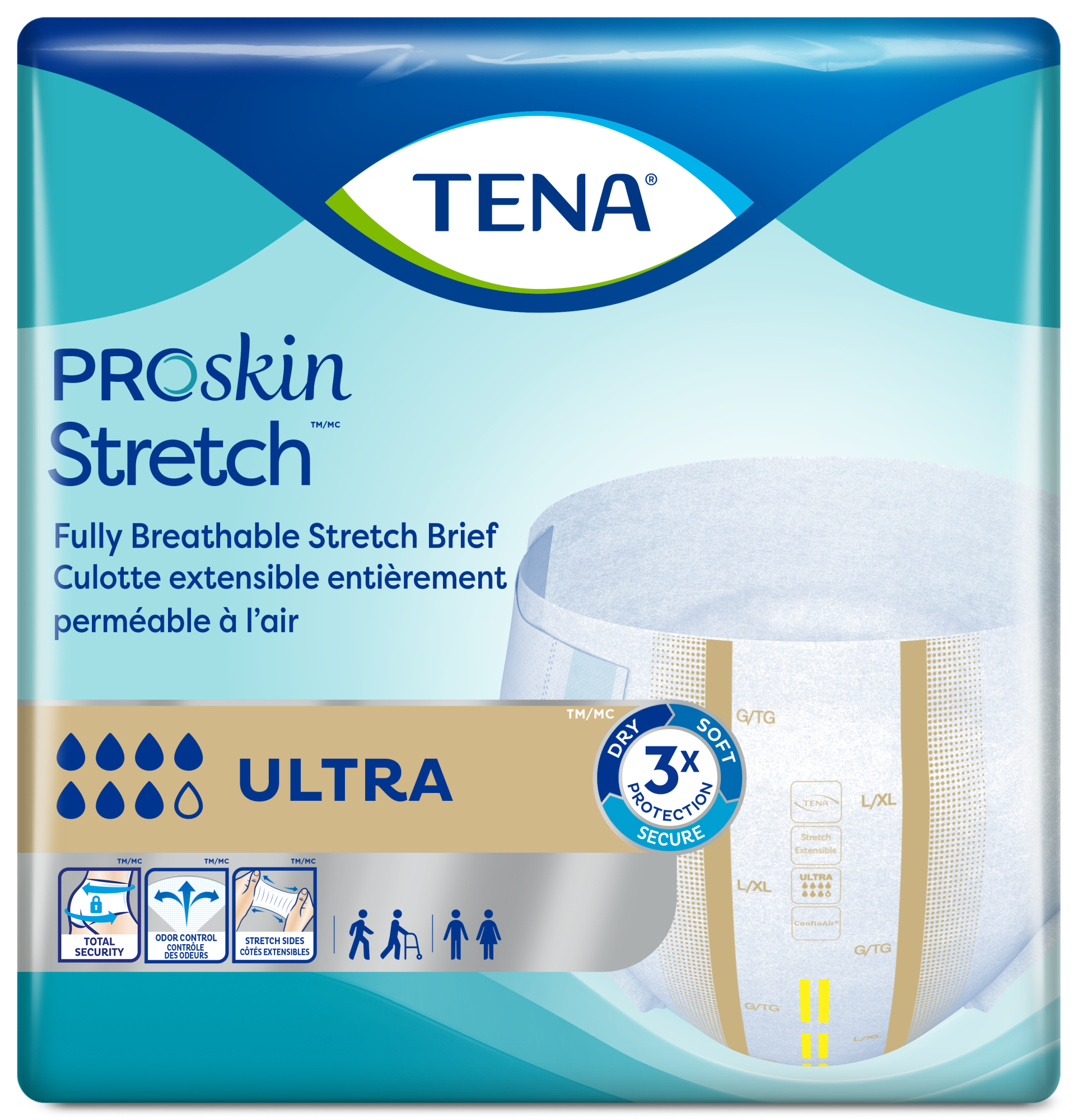 Changes complets TENA ProSkinMC Stretch Ultra | Entièrement respirants 