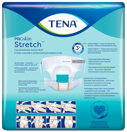 TENA ProSkin Stretch Briefs Ultra back of pack
