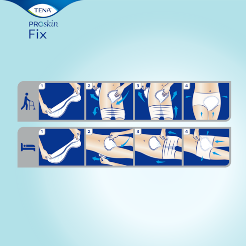 Jak používat plenkové kalhotky TENA Fix vestoje nebo vleže