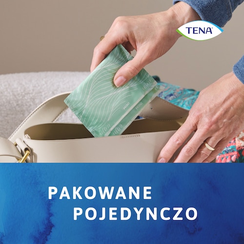 Pakowana pojedynczo podpaska na nietrzymanie moczu wkładana do torebki damskiej