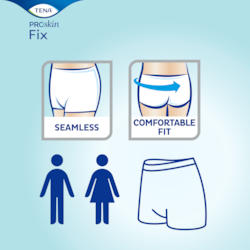 TENA Fix er sømløse og komfortable, og utformet for å passe både menn og kvinner