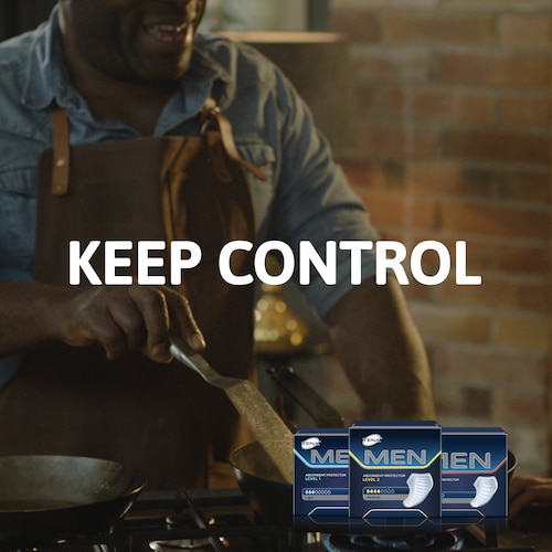 Keep Control with TENA Men incontinence products for best fit and protection