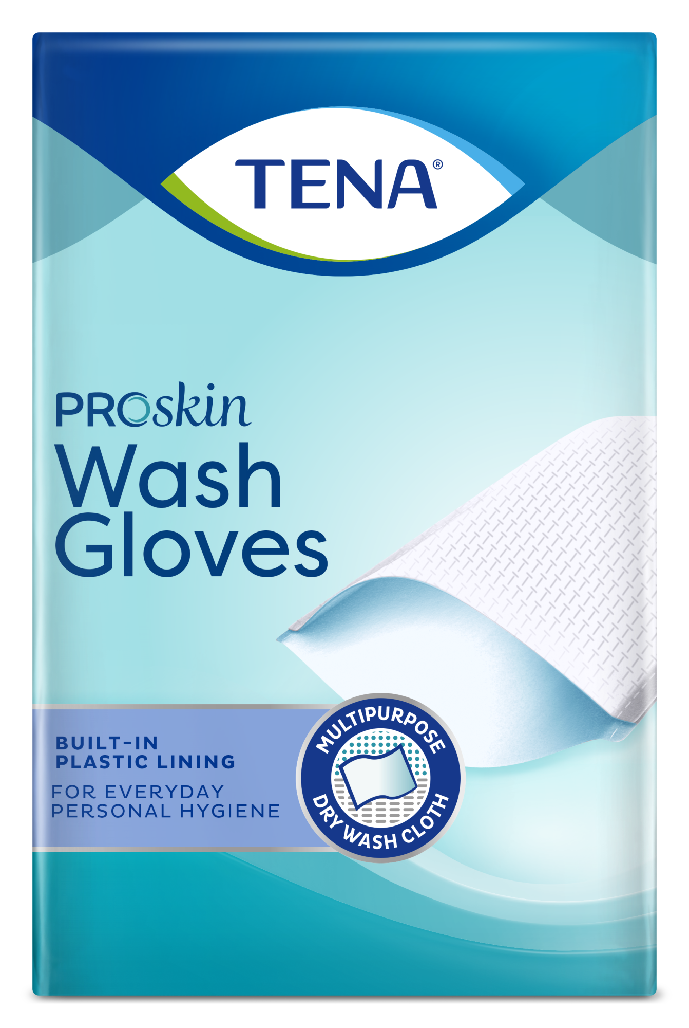 TENA ProSkin Wash Gloves  Met plastic binnenzijde 