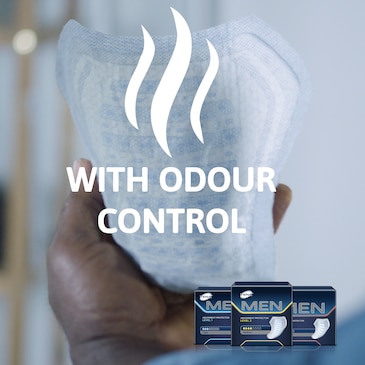 „TENA Men“ įklotai su kvapo kontrolės sistema „Odour control“