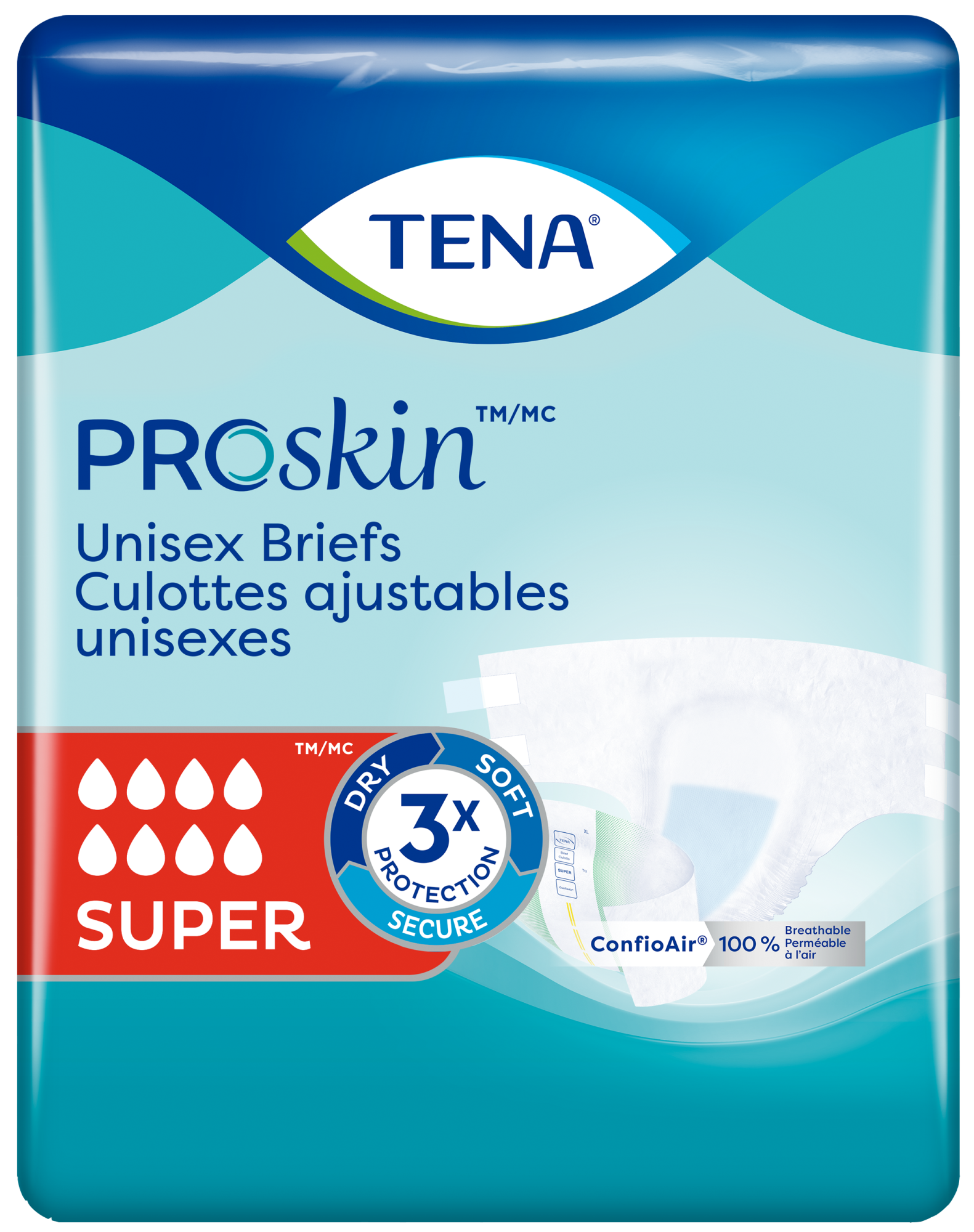TENA ProSkin Adult Diaper Super Briefs | All in one incontinence protection