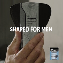 TENA Men-innlegg er formet for å gi en god tilpasning for menn