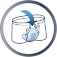 Illustration of underwear and the product tucked in Illustration of underwear and the product tucked in