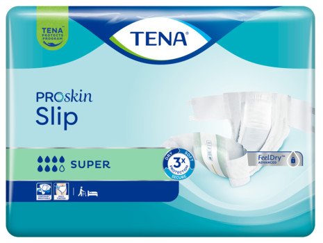 Plenkové kalhotky TENA Slip Super | Kompletní ochrana při inkontinenci s lepicími pásky