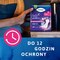 Opakowanie TENA Lady Protect+ na stoliku, oferujące do 12 godzin ochrony, z widocznym zegarem i napisem.