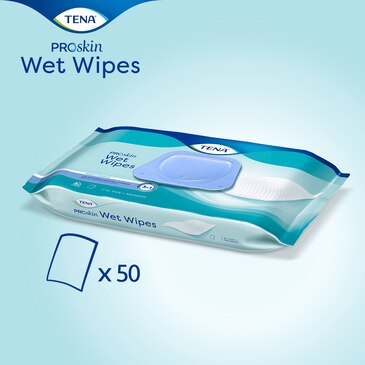 TENA ProSkin Wet Wipe pre-moistened large wet wipes that cleanse, moisturise and protect