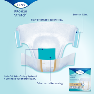 TENA ProSkin Stretch Briefs has odor control technology