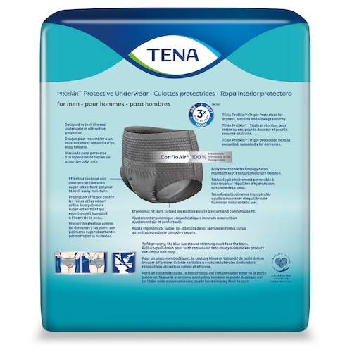 TENA ProSkin Protective Underwear for men back of pack