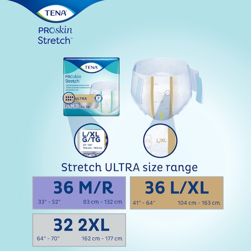 Adult diapers for moderate to heavier incontinence and nighttime or  extended wear - TENA ProSkin Stretch Briefs –