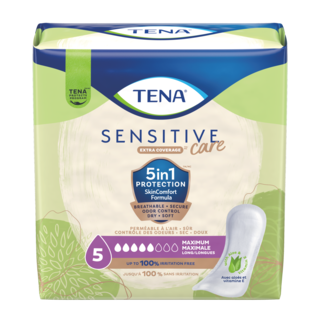 Pack shot of TENA Sensitive Care Extra Coverage Maximum Pad