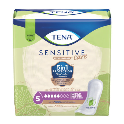 Pack shot of TENA Sensitive Care Extra Coverage Maximum Pad