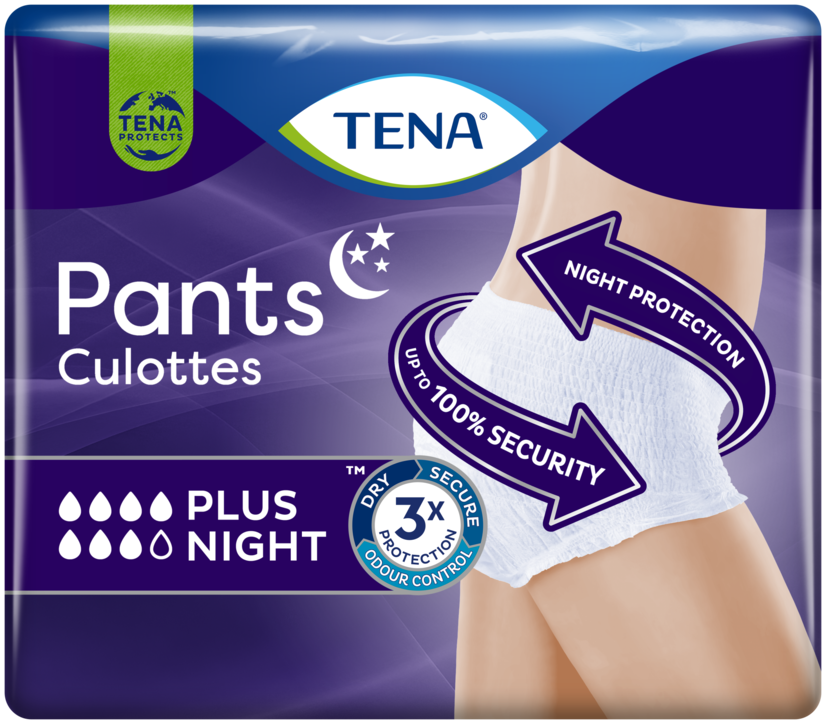 TENA Pants Plus Night  Morbide ed efficaci mutandine assorbenti per  incontinenza per uso notturno