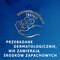 Przebadane dermatologicznie produkty TENA bez środków zapachowych, niebieskie tło z grafiką dłoni i kwiatu.