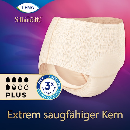 TENA Silhouette Plus Crème – Taillenhohe Unterwäsche bei Inkontinenz