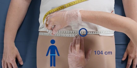 Abbildung zur Messung des Hüftumfangs