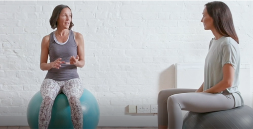 3 women sat on exercise balls