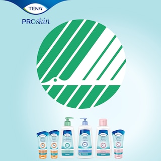Product Range of TENA Proskin Skin Care Products with Svanen certification label