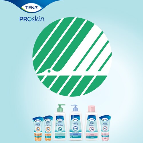 Product Range of TENA Proskin Skin Care Products with Svanen certification label