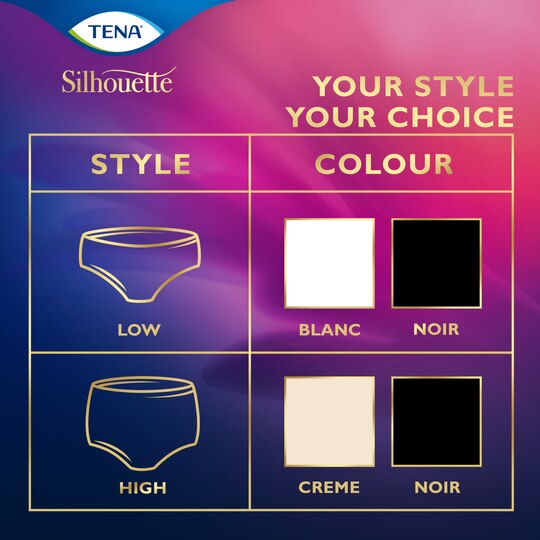 TENA Silhouette Normal Low Waist Black Underwear, Medium