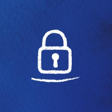 An illustration of a lock on a blue background