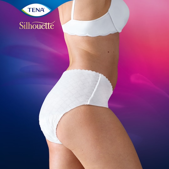 TENA Silhouette Normal Blanc | Hüfthohe Unterwäsche zum Schutz bei Blasenschwäche