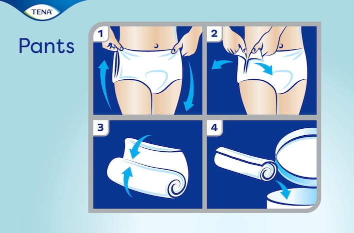 Труси-підгузки TENA Pants: як користуватися білизною при нетриманні та утилізувати її