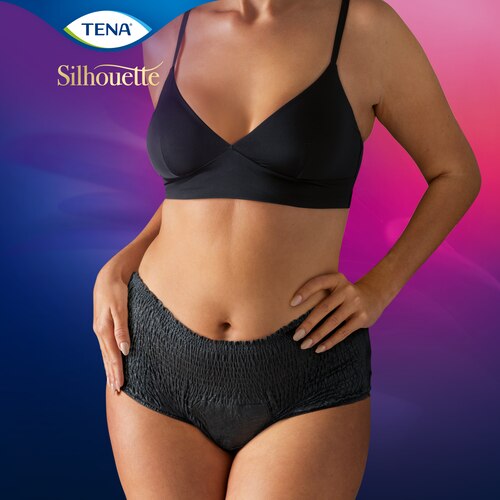 TENA Silhouette: ropa interior para la incontinencia de cintura alta en  color negro