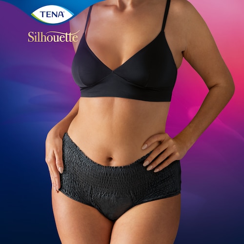 TENA Silhouette – sous-vêtement absorbant taille haute féminin en noir