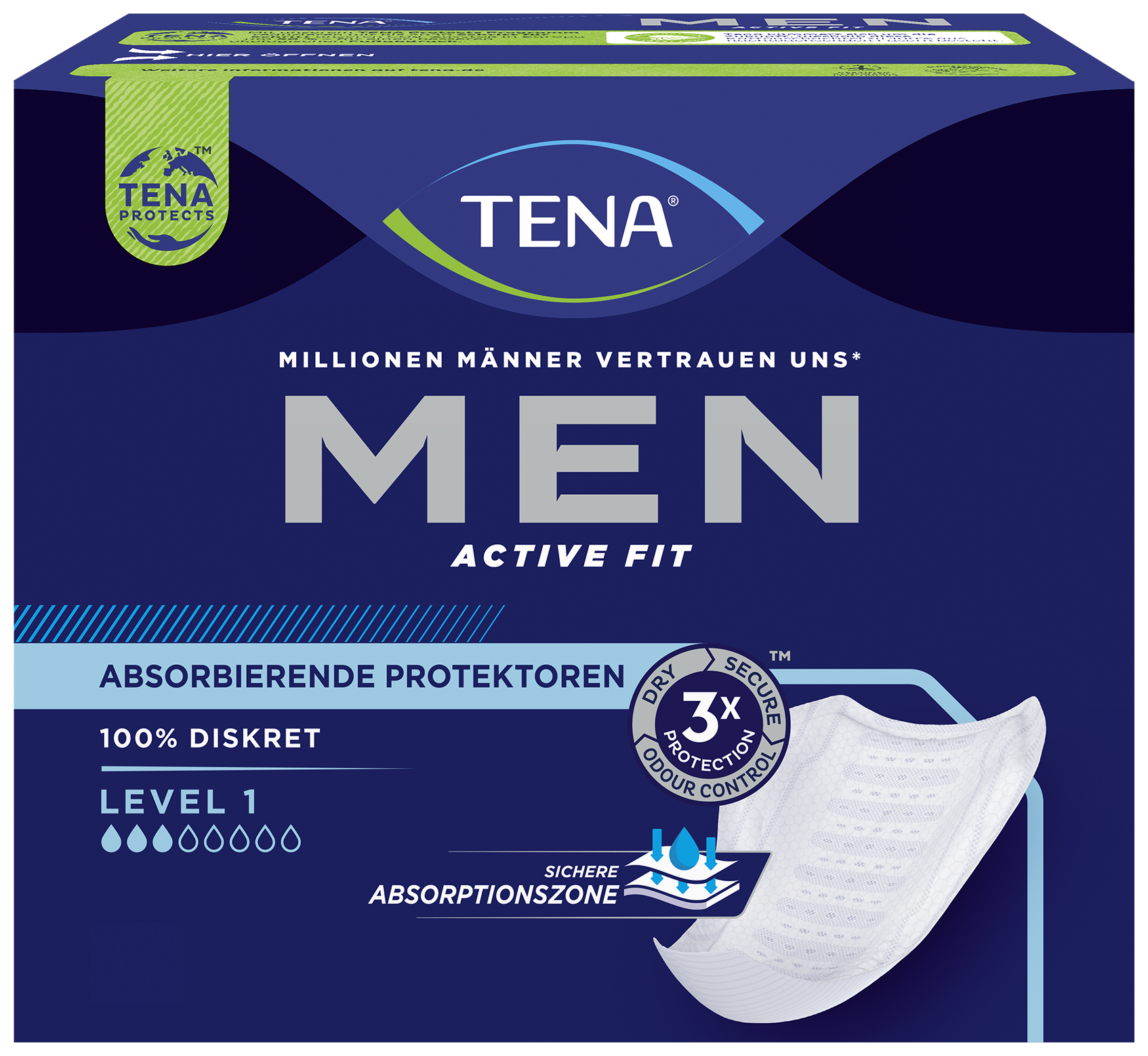 TENA Men Active Fit Saugstarker Schutz Stufe 1 | Inkontinenzeinlage