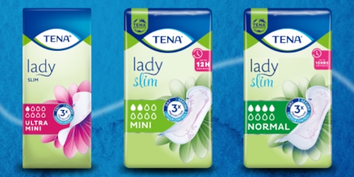 Упаковки TENA Lady Slim Ultra Mini, Mini та Normal