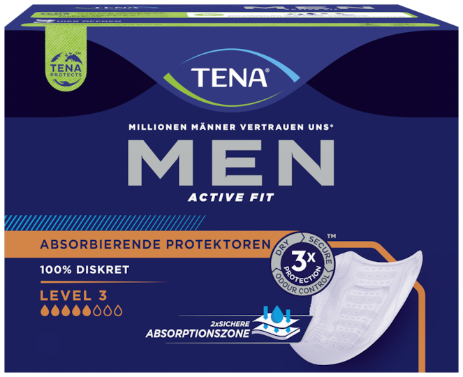 TENA Men Active Fit Absorbierende Einlage Level 3 | Inkontinenzeinlage