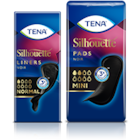 Produktabbildungen von TENA Silhouette Noir Slipeinlagen und Einlagen 