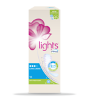 lights by TENA Long Liners with fresh scent pack for small urine leaks lights by TENA Long Liners with fresh scent pack for small urine leaks
