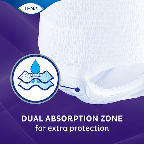 TENA Incontinence Pants Night with Dual Absorption Zone for optimum dryness and protection