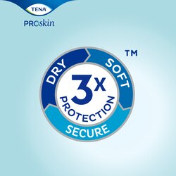 TENA Triple Protection for dryness, softness and leakage security to help maintain natural skin health
