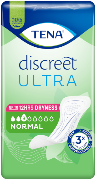 Pack shot of TENA Discreet Ultra Pad Normal