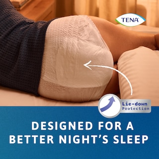 TENA ProSkin Pants Night - Daha kaliteli gece uykusu için arka kısımda emiciliği yüksek Yatarken Koruma özelliği