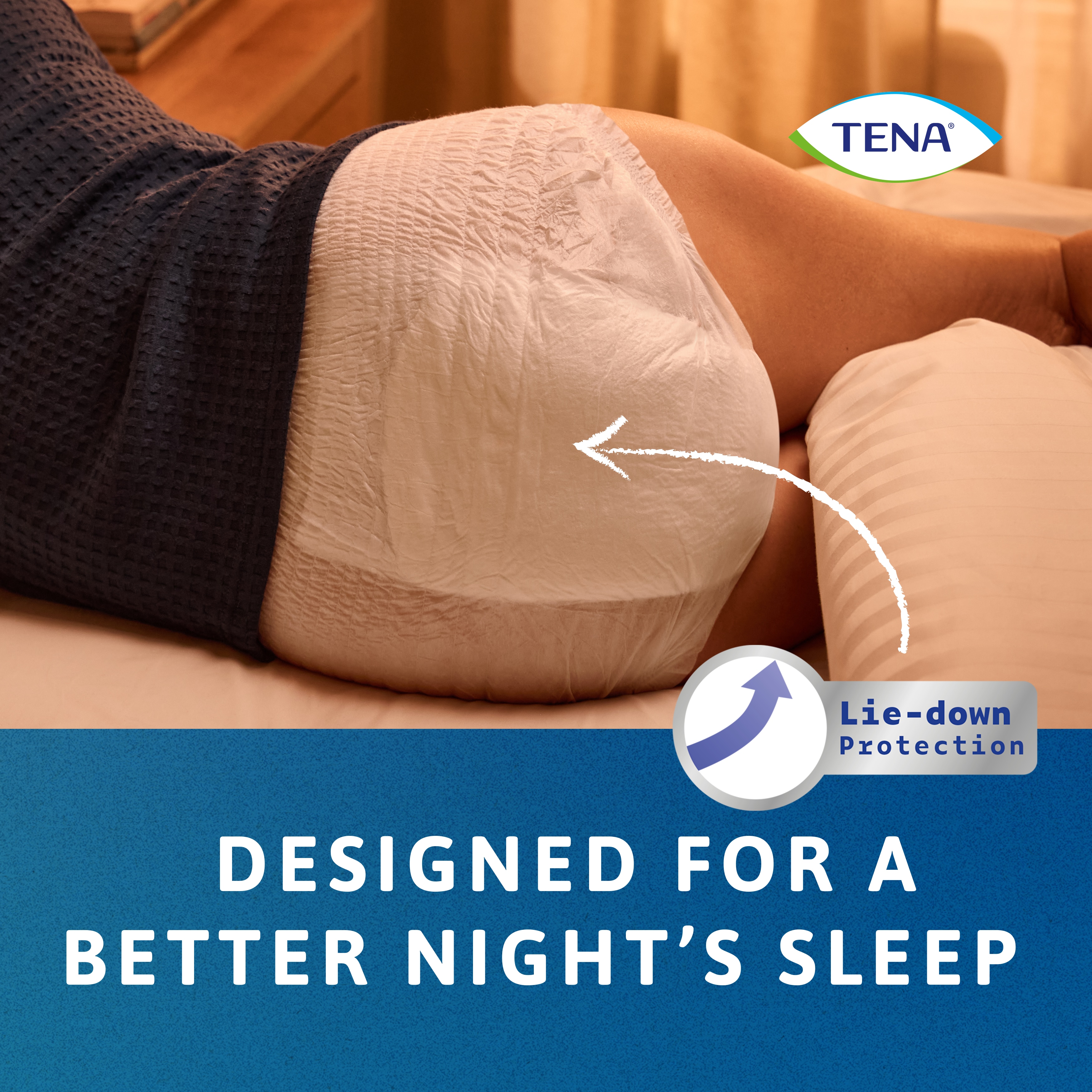 TENA ProSkin Pants Night - Lie Down Protection with more absorbency at the back for a better night's sleep