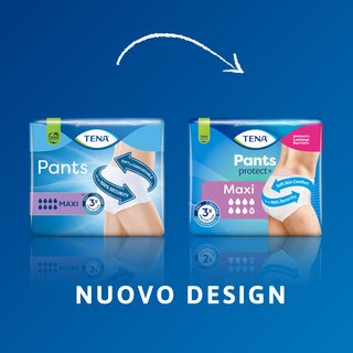 Nuovo design di TENA Pants protect+ rispetto al prodotto precedente - TENA