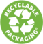 Kierrätettävän TENA-pakkauksen kuvake