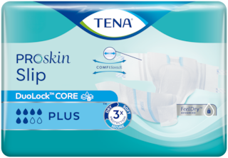 Pack shot of TENA Proskin Slip Plus