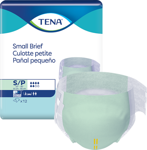 TENA Small Briefs pack and product combo