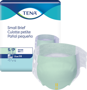 TENA Small Briefs pack and product combo