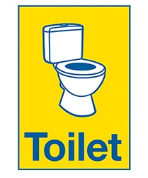 Coloured toilet sign